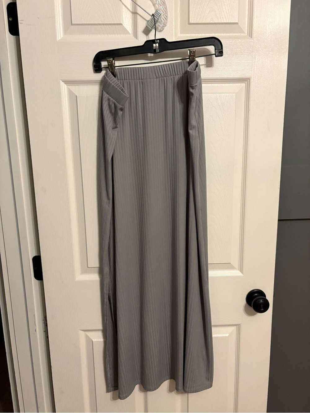 LuLaRoe Light Gray Ribbed Maxi Skirt